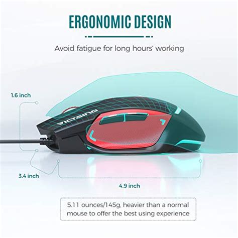 Victsing Gaming Mouse Wired Programmable Buttons Dpi