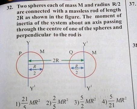 Two Spheres Each Of Mass M And Radius R Are Connected With A