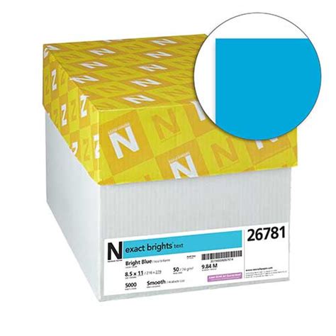 Neenah Paper Exact Brights Paper 8 12 X 11 Bright Blue 50 Lb74