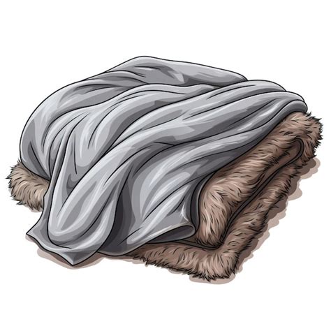 Premium Vector Gray Color Blanket Cartoon Vector White Background Isolat