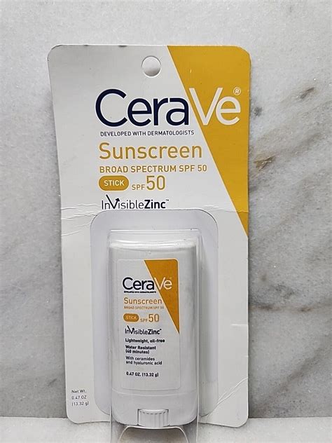 CeraVe Sunscreen STICK SPF 50 InVisible Zinc 47oz Oil Free New EXP 07