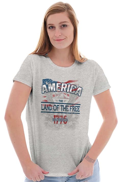 United States Of America Motto Womens T Shirt Ladies Tee Brisco Brands