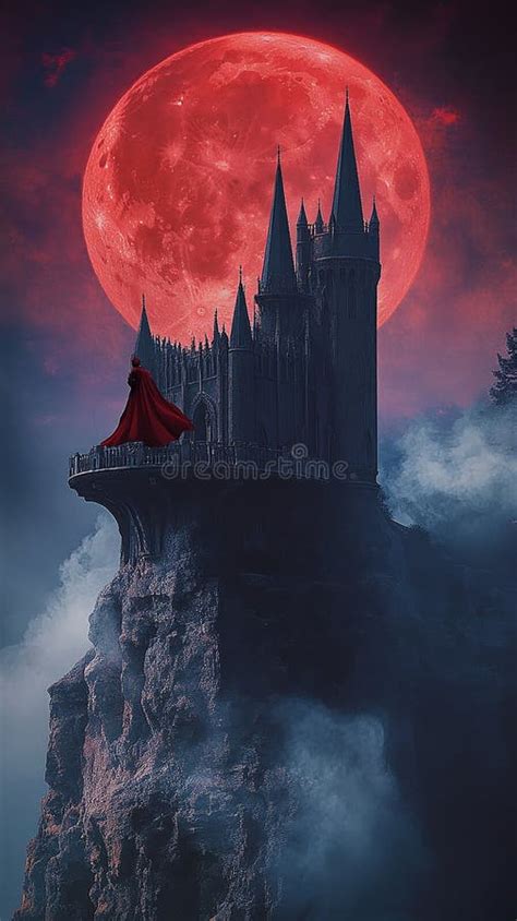 Gothic Vampire Castle An Ancient Gothic Castle Perched On A Cliff