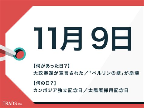 11月9日は何の日？国内外の出来事や事件・星座や誕生花も解説 Transbiz