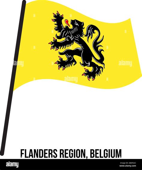 Regi N De Flandes B Lgica Ondear La Bandera Ilustraci N Vectorial