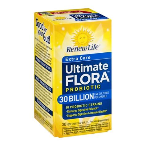 Renew Life Extra Care Ultimate Flora Probiotic Vegetable Capsules Hy