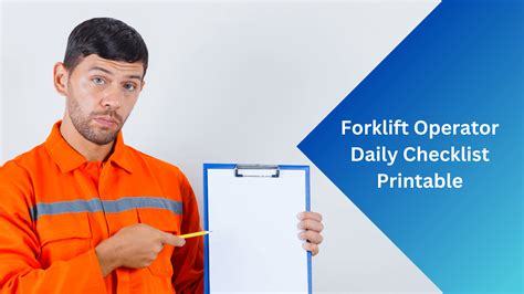 Forklift Operator Daily Checklists Printable Siera Ai