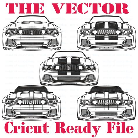 Sports Car Shelby Mustang Gt500 Svg Vector Cut File Cricut Silhouette Laser Cnc Plotter