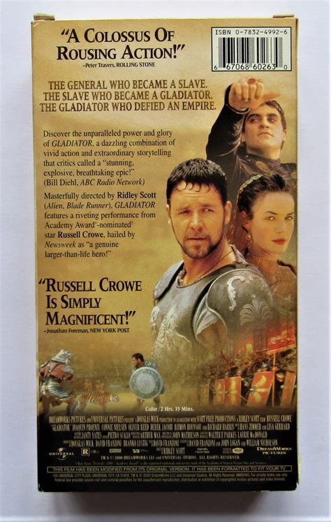 Movies Gladiator Russell Crowe Vhs Tape 2000 Was Listed For R20