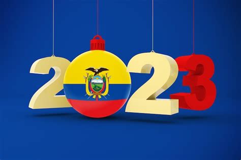 Premium Photo | 2023 year with ecuador flag