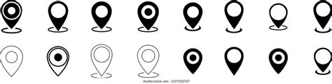 Map Pin Location Pointers Vector Set Stock Vector Royalty Free 2227232767 Shutterstock