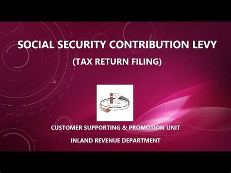 Social Security Contribution Levy Tax Return Filing Youtube