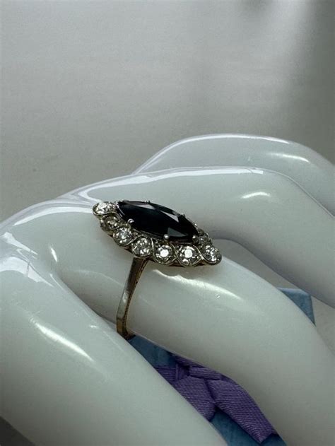 Sch Ner Vintage Ring Mit Saphir Und Brillanten Kaufen Auf Ricardo