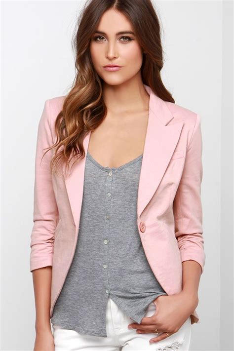 What A Little Ruche Can Do Blush Pink Blazer Fashion Outfits Fashion