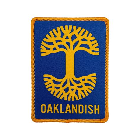 Iron-On Patch - Royal Blue, Gold Oaklandish Tree Logo & Wordmark