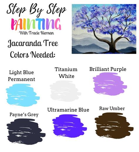 Jacaranda Tree Painting | Jacaranda tree, Tree painting, Step by step painting