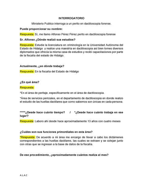 Interrogatorio A Un Perito Ala Interrogatorio Ministerio Publico Interroga A Un Perito En