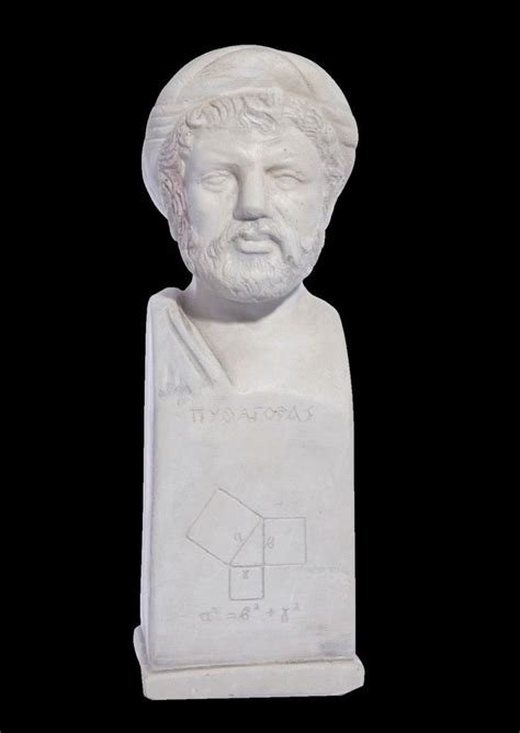 Handmade Greek Plaster Bust Of Pythagoras The Mathematician And