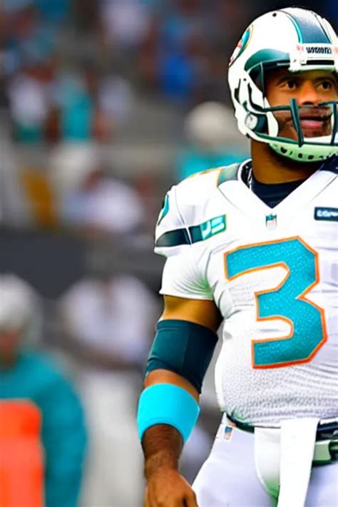 Russell Wilson In A Miami Dolphins Uniform Stable Diffusion Openart