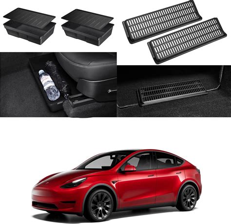 Amazon BASENOR 2PCS Tesla Model Y Under Seat Storage And Backseat