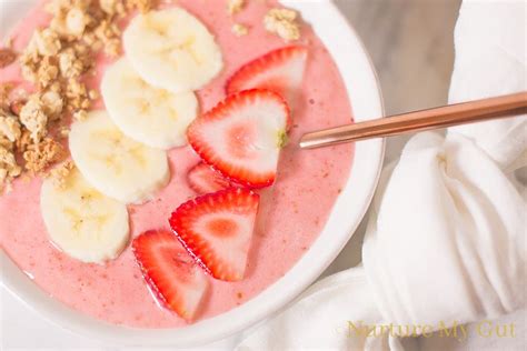 Easy Healthy Strawberry Banana Smoothie Bowl Recipe Nurture My Gut