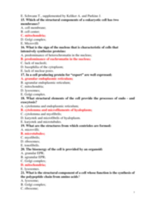 SOLUTION Examination Test In Histology Cytology And Embroylogy For 1st