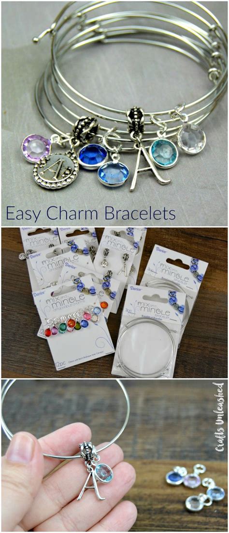 DIY Charm Bracelet Bangles Tutorial Crafts Unleashed Diy Charm