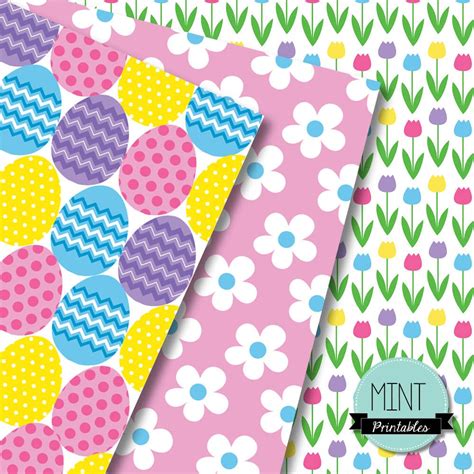 Easter Digital Paper Scrapbooking Paper Easter Eggs Easter