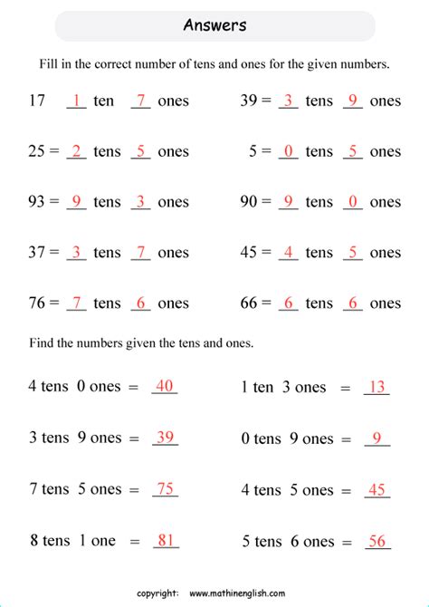 Numbers By Tens Worksheet