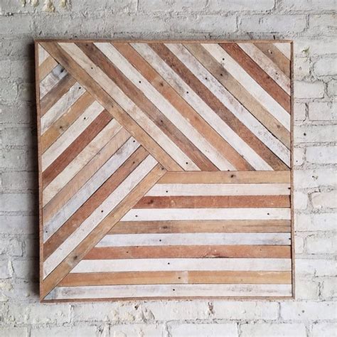 Reclaimed Wood Wall Art Decor Lath Pattern Geometric Etsy