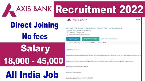 Axis Bank Recruitment 2022 Axis Bank Jobs For Freshers Bank Job