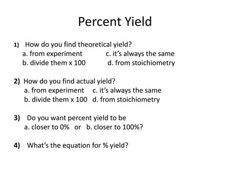 How To Percent Yield