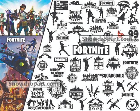 344 Fortnite Svg Bundle Fortnite Svg Fortnite Clipart Game Svg Snowdrop Art High Quality