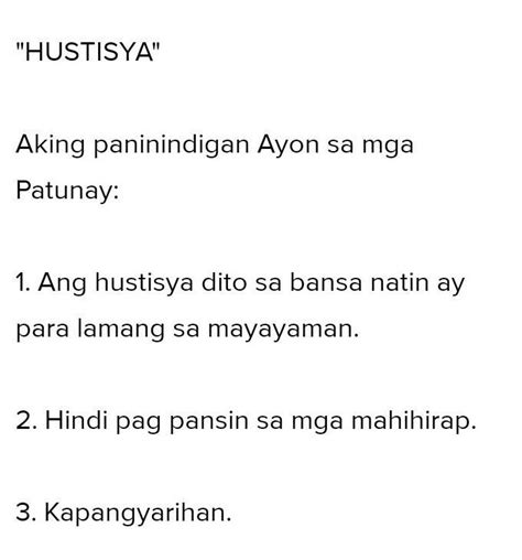 Argumento Tungkol Sa Hustisya Sa Mahihirap At Mayayamam Brainlyph