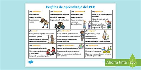 Hoja de autoevaluación Mi perfil de aprendizaje PEP PYP