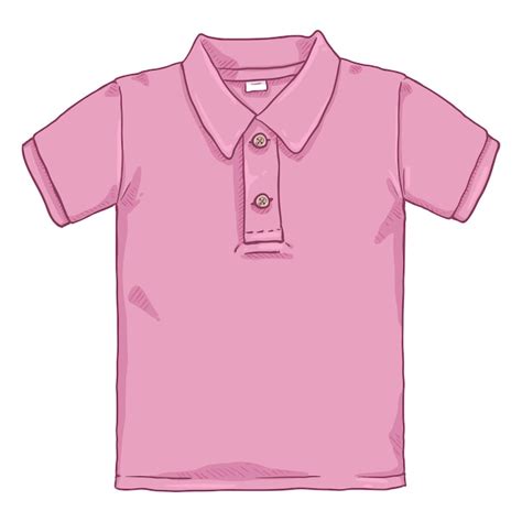 Vektor Single Cartoon Illustration Rosa Poloshirt Premium Vektor