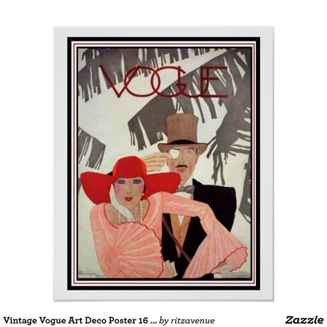 Vintage Vogue Art Deco Poster 16 X 20 16 Art Deco Poster Deco