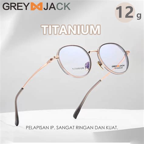 Jual Grey Jack Frame Kacamata Bahan Titanium Model Bulat Ringan Dan