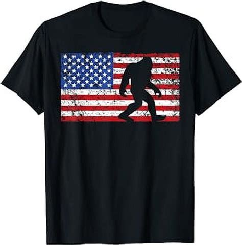 American Flag Bigfoot T Shirt Funny Th Of July Sasquatch Walmart