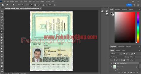 Pakistan Passport Psd Template Fakedocshop