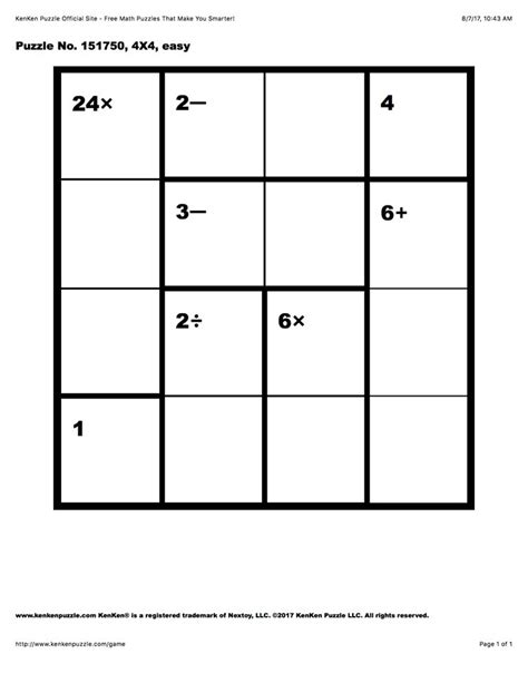 The Puzzle That Makes You Smarter Pdf Printable Kenken Puzzle 5x5 Kenken Puzzles Printable 98