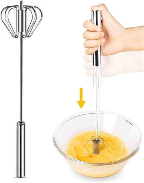 Amazon Semi Automatic Whisk Inch Stainless Steel Egg Whisk Hand