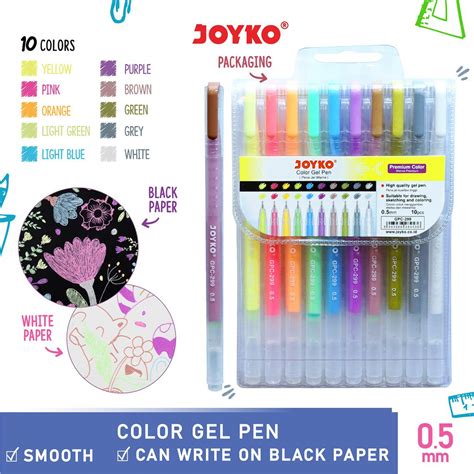 Jual Pulpen Gel Color Premium Joyko GPC 299 10 Warna Ballpoint Pena