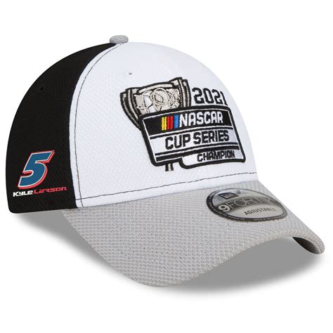 Men's Kyle Larson New Era White/Gray 2021 NASCAR Cup Series Champion Victory Lane 9FORTY ...