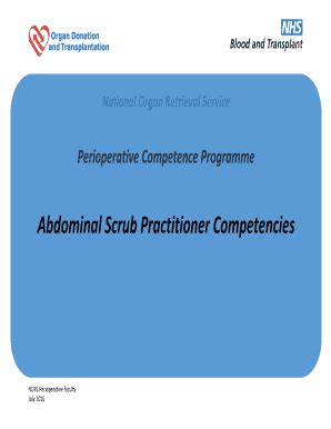 Fillable Online Nhsbtdbe Blob Core Windows Perioperative Competence