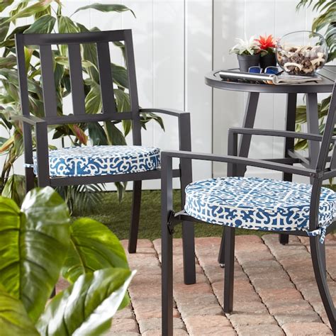 Greendale Home Fashions Round Outdoor 18-in x 18-in 2-Piece Indigo ...