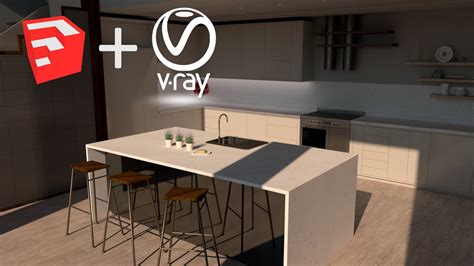 Modern Kitchen In Sketchup Vray 104 Youtube