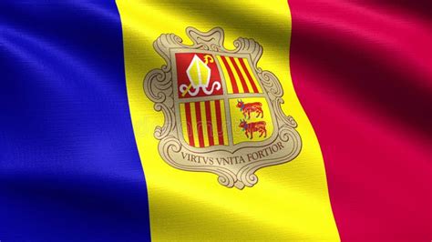 Andorra Country Flag Waving Cloth Perfect Looping Full Screen