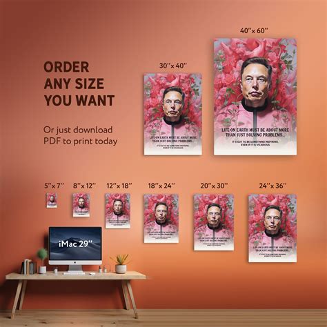 Elon Musk Poster Quotes Art Prints Poster Art Print Inspire Etsy