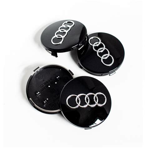 4pcs 68mm Black Audi Wheel Center Caps Fits C58834 Audi A3 A4 A5 A6 A7 A8 S4 S5 S6 S7